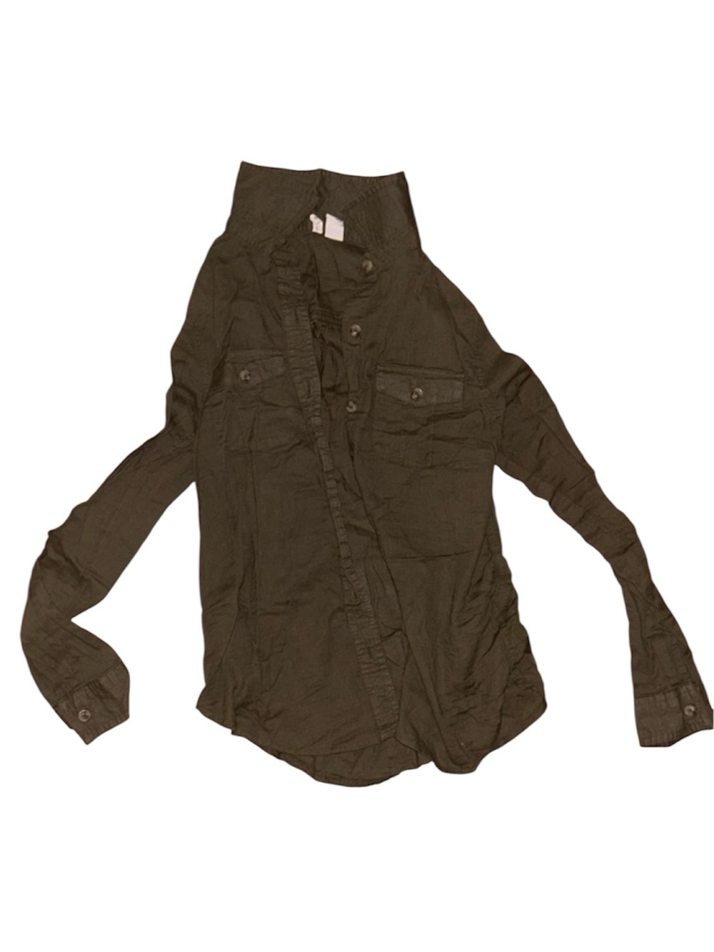 Dark olive 🫒 Button-Up Utility Shirt 💯 cotton